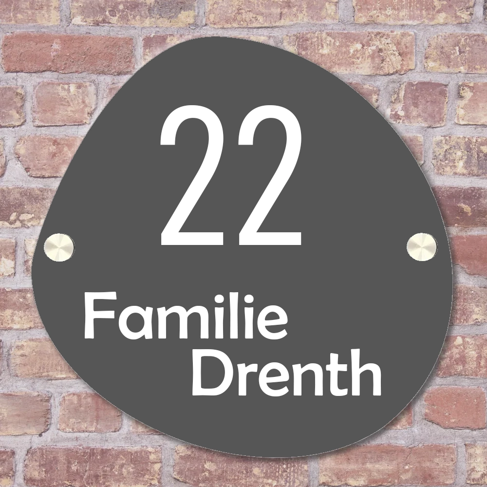 Naambordje organisch antracietgrijs 25x25 cm